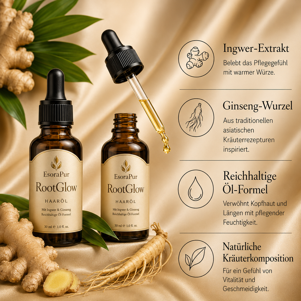 RootGlow 20ml Haaröl – Pflegendes Ingwer-Öl für Kopfhaut & Längen