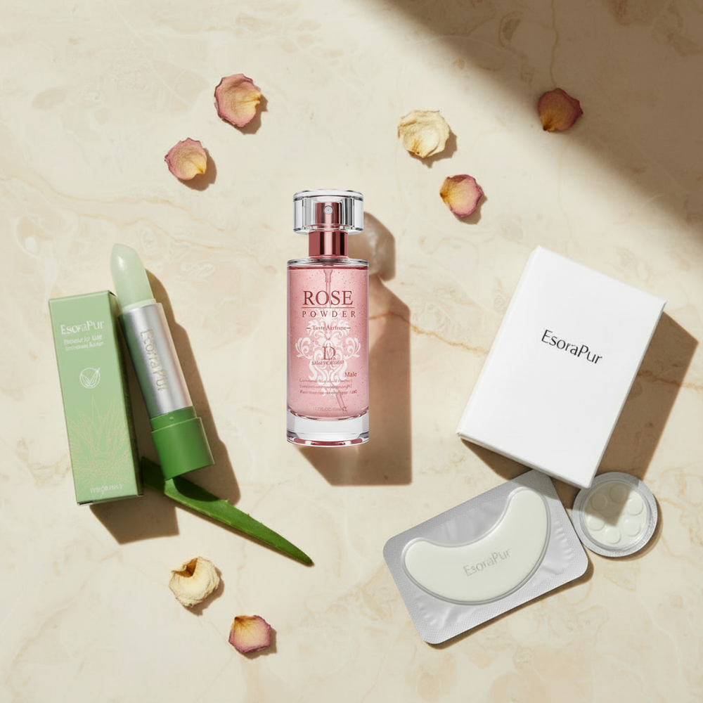 Glow & Care Set – Parfüm + Lippenstift + Microneedle Bundle