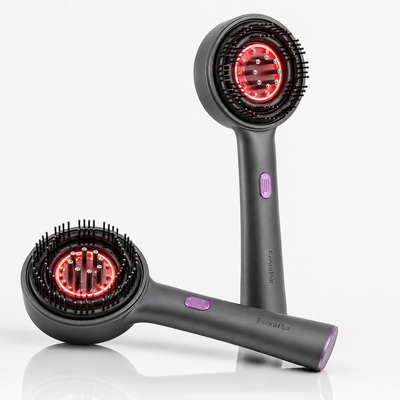 EsoraPur ScalpGlow – 3-in-1 Kopfhaut-Massagebürste mit Rotlicht & Vibration